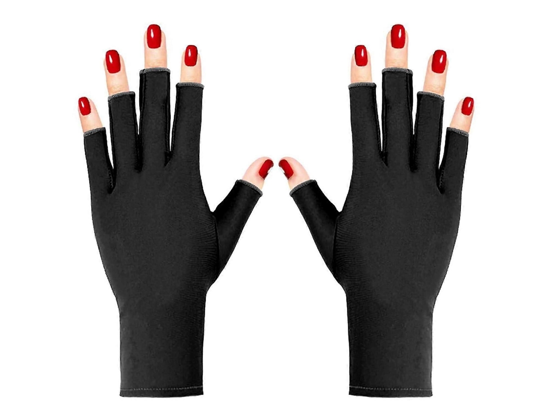 Luvas Anti Uv para Luz de Lâmpada Unha, Sem Dedos Unhas Gel, Unha Proteger Sua P GOKOCO