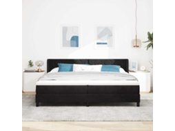 Vidaxl Cama Box Com Cabeceira Manual Preto 200 X 200 Cm Veludo
