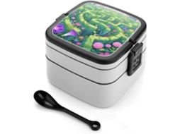 Marmita Bento Magic Garden Maze De Camada Dupla Para Adultos Com Colher E Alça, À Prova De Vazamentos, Marmita