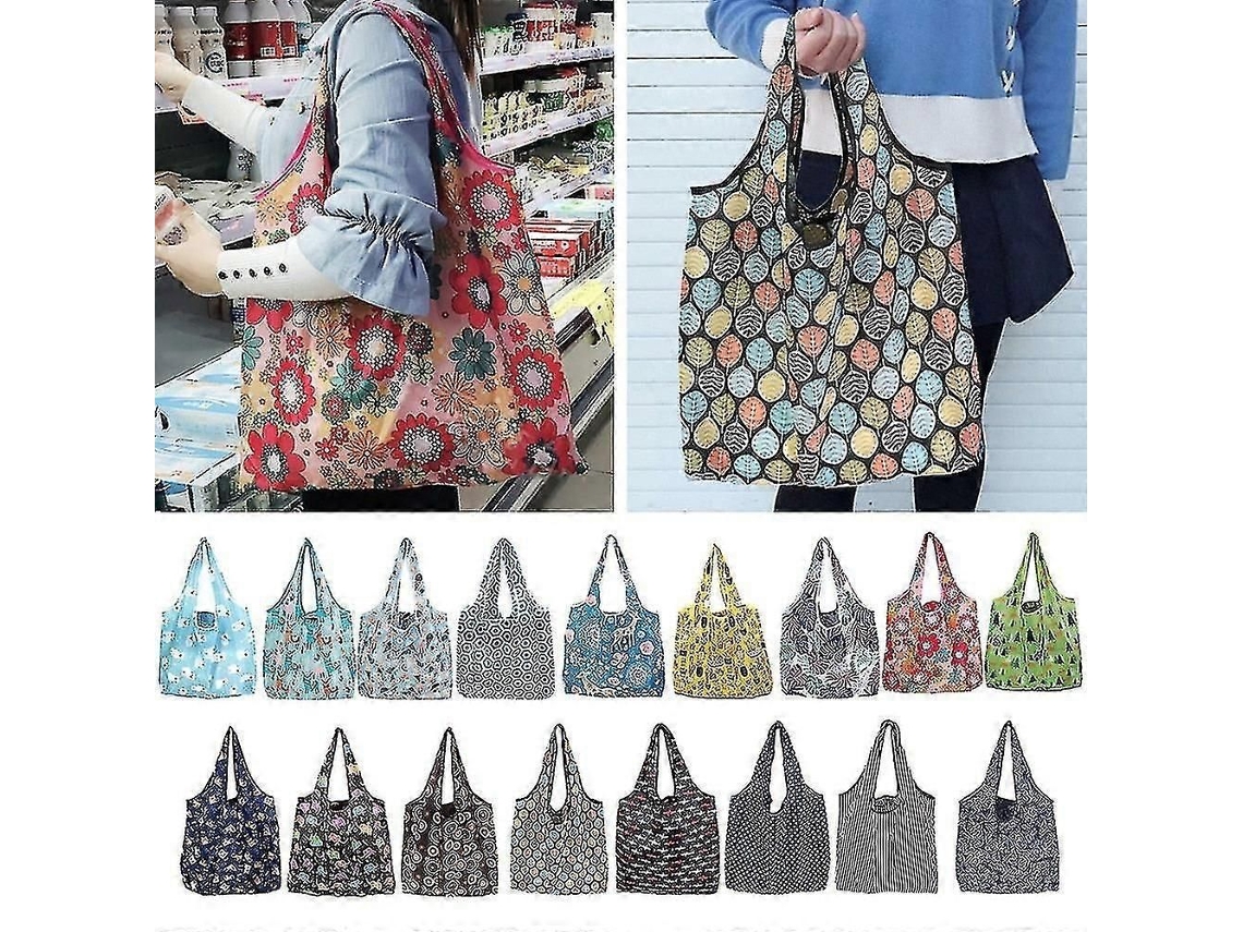 Sacola de Compras Grande, Reutilizável, Ecológica, para Supermercado, Guardar Brinquedos Praia , Bolsa Ombro Compras, S GOKOCO