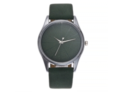 Relógio de Pulso Feminino Vansvar com Pulseira Pu e Movimento de Quartzo (verde)