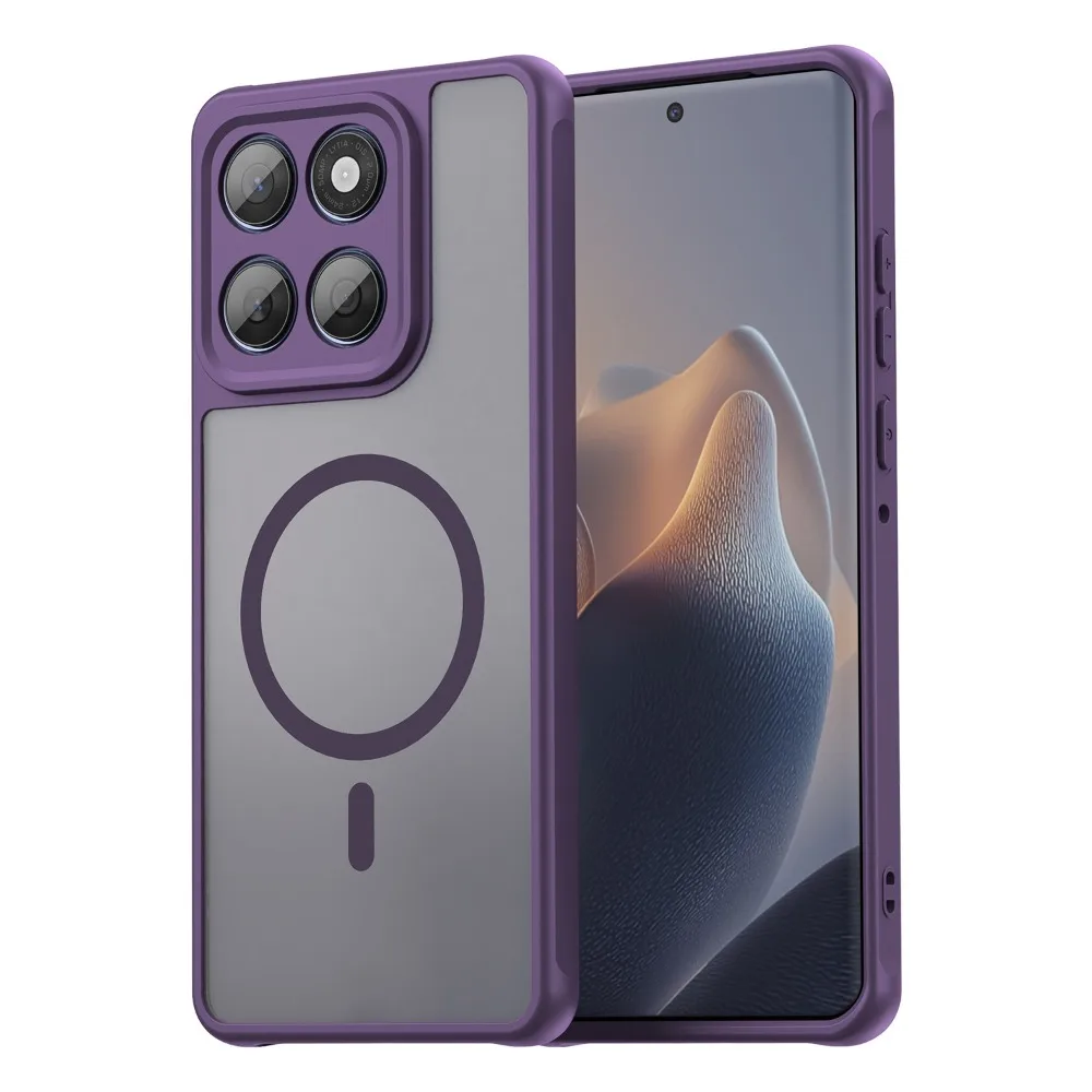 (roxo, Motorola Edge 60 Fusion) Capa Protetora Magnética Transparente Fosca À Prova De Choque Para Motorola