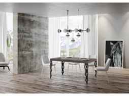 Mesa de Jantar Extensível 90X180/284 Cm Karamay Premium Nogueira Quadro Antracite ITAMOBY
