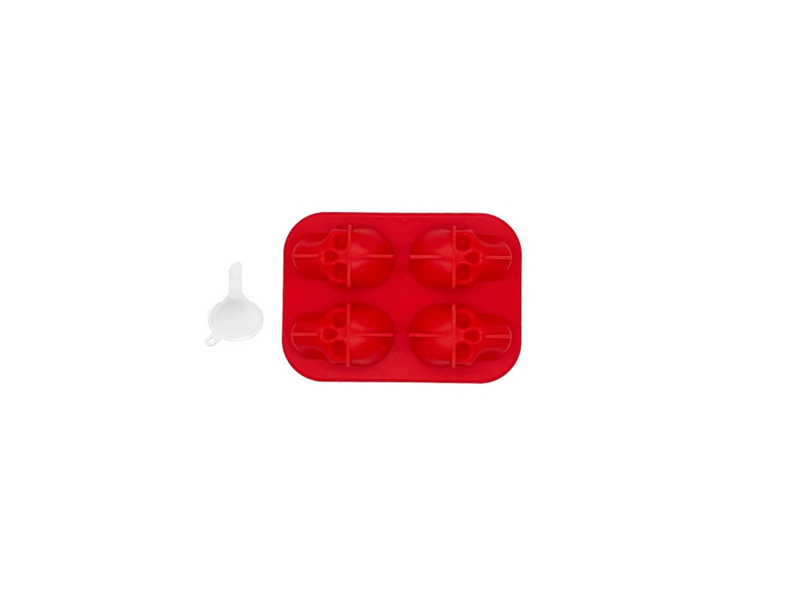 Molde De Gelo Em Silicone Em Forma De Caveira Ideal Para Cocktails, Champanhe E Outras Bebidas Em Festas.11.5*8.5*4.5cm Vermelho Hexinyigjly