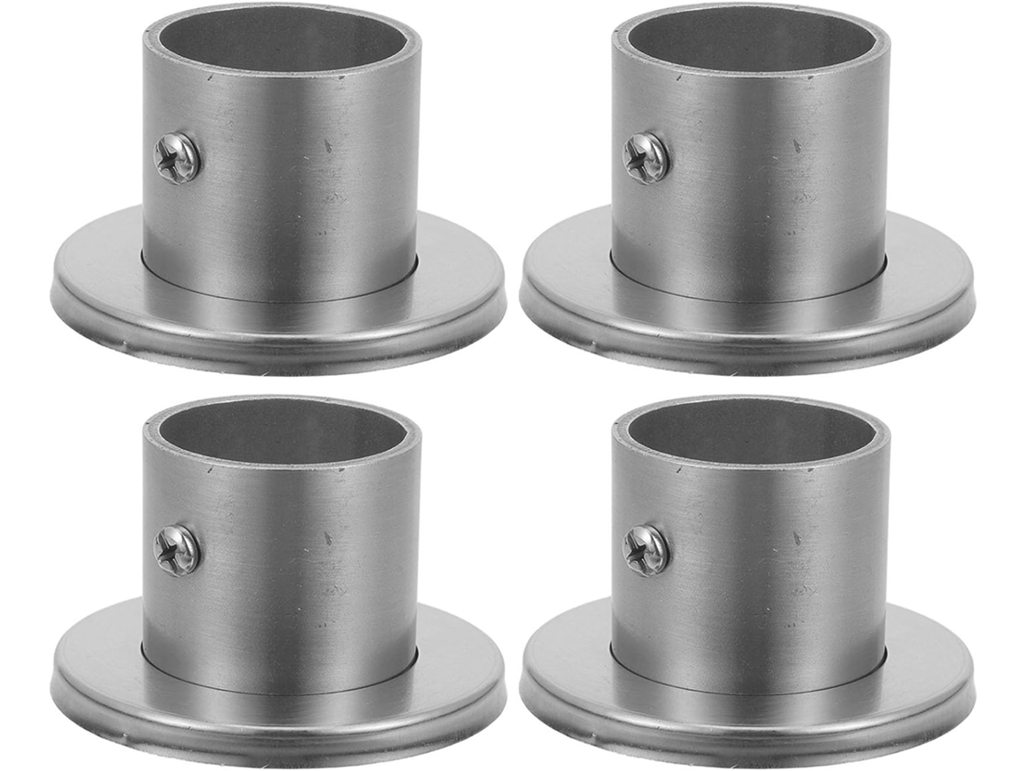 Suportes Redondos Varão Cortina Inoxidável Fáceis Instalar Remover Conjunto 4 Prata Banheiro Aço Cor Casa GOKOCO
