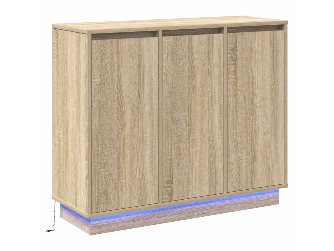 Aparador Led Carvalho Sonoma 90x32x75 cm Madeira Processada MAISON EXCLUSIVE