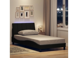 Estrutura De Cama Sem Colchão 100x200 Cm Tecido Preto