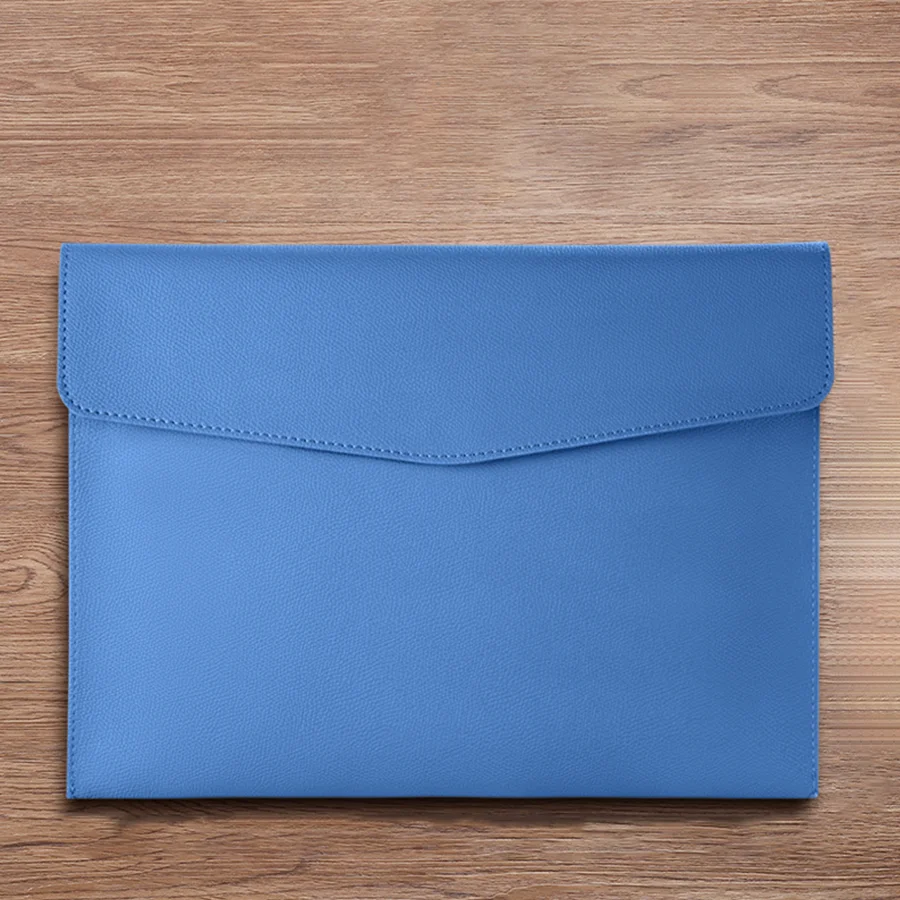 Pasta Para Documentos Em Couro Genuíno Estilo Envelope, Tamanho A4 (azul), De Alta Qualidade.
