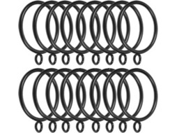 50x Ganchos Para Cortinas, Janela, Clipes De Metal E Plástico Multiuso, Anéis Para Pendurar - Preto