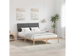Vidaxl Estrutura De Cama Com Cabeceira Estofada Castanho 150 X 200 Cm