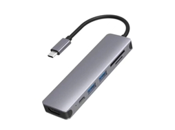 Usb C Hub Hdmi, Usb C Dongle Adaptadores Macbook Pro Com 100 W Pd, Adaptador Usb C 6 Em 1 4k Usb-c Para Hdmi, Cinza