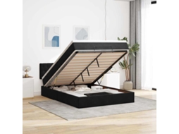 Vidaxl Estrutura De Cama Otomana Com Colchão 140x200 Cm Veludo Preto