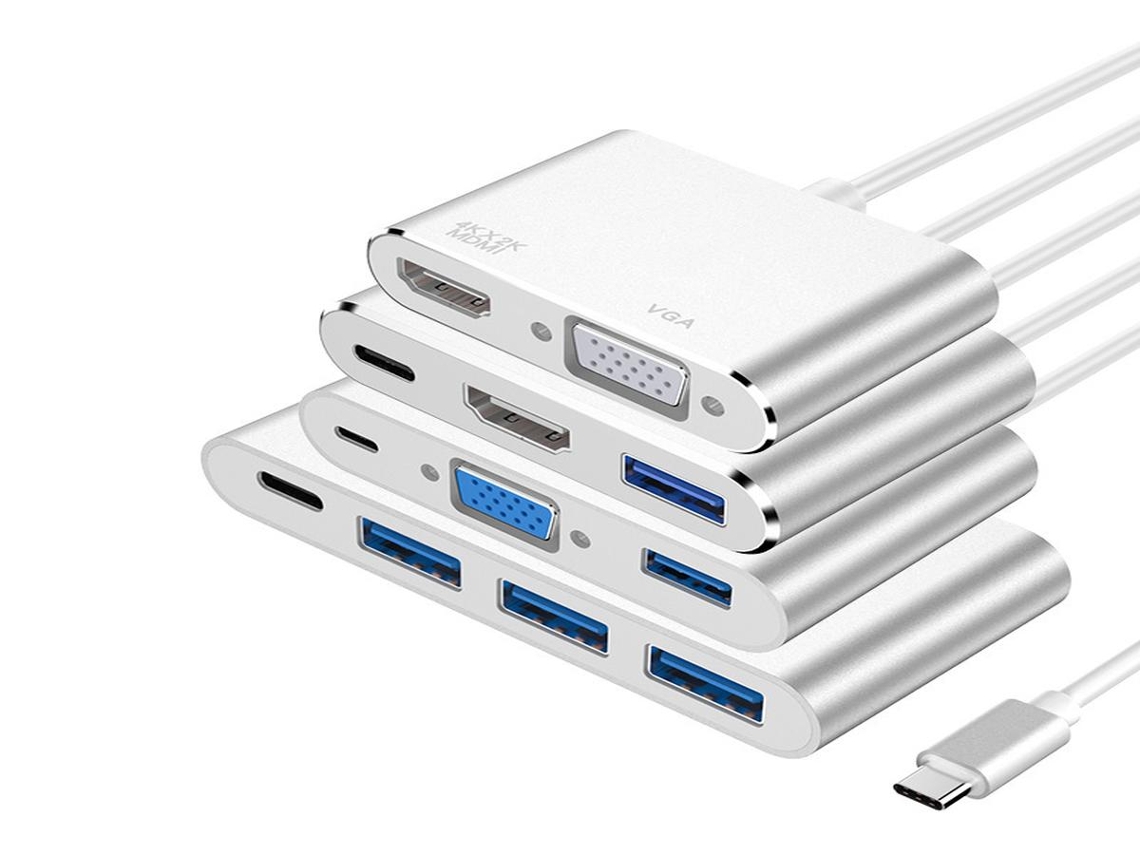 Lurelia Dock Usb-c 2 Em 1 Com 4k, Hdmi, Vga, Displayport