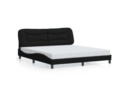 Estrutura de Cama sem Colchão Hvar 180x200 cm tecido preto MAISON EXCLUSIVE