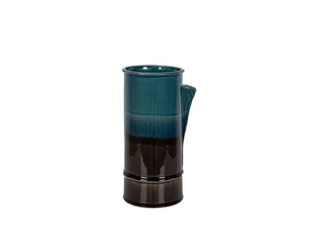 Vaso ROMIMEX Azul Preto Cerâmica 14 x 26 x 14 cm