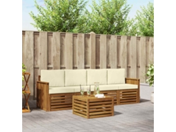 Vidaxl Conjunto De Sofás Para Exterior 5 Unid. Natural E Creme
