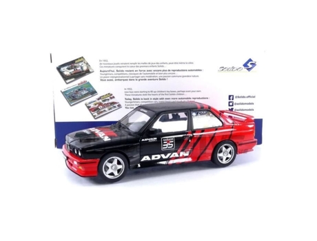 Carro Miniatura de Coleção SOLIDO 1/18 Bmw M3 E30 Yokohama 1990 Preto / Vermelho 1801521
