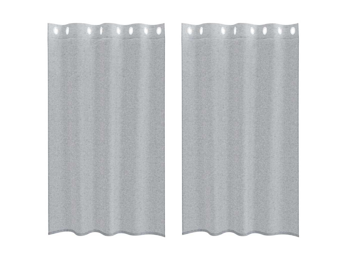 Maison Exclusive - Cortina De Voile 2 Pcs Cinza Escuro 175 X 140 Cm Poliéster