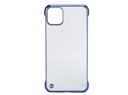 Funda transparente de policarbonato rígido galvanizado com borda parcial para iPhone 11 Pro Max S/MARCA