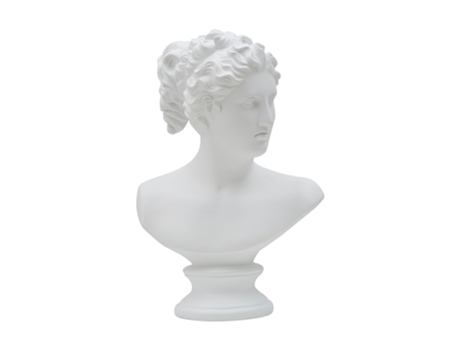 Escultura clássica decorativa de meia cabeça em poliresina H34cm Mulher Mauro Ferretti
