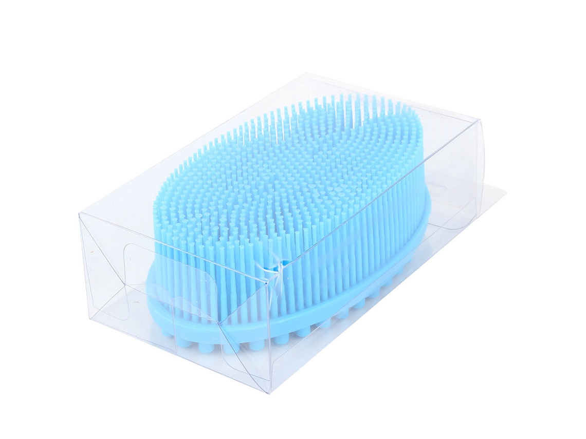 Escova De Banho De Silicone Para Bebê Com Massagem E Estímulo Sensorial Pente Lavador De Cabelo Azul