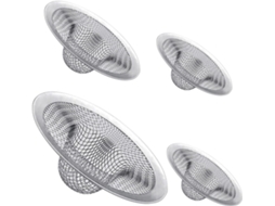 Conjunto De 4 Ralos De Aço Inoxidável Para Pia E Banheiro