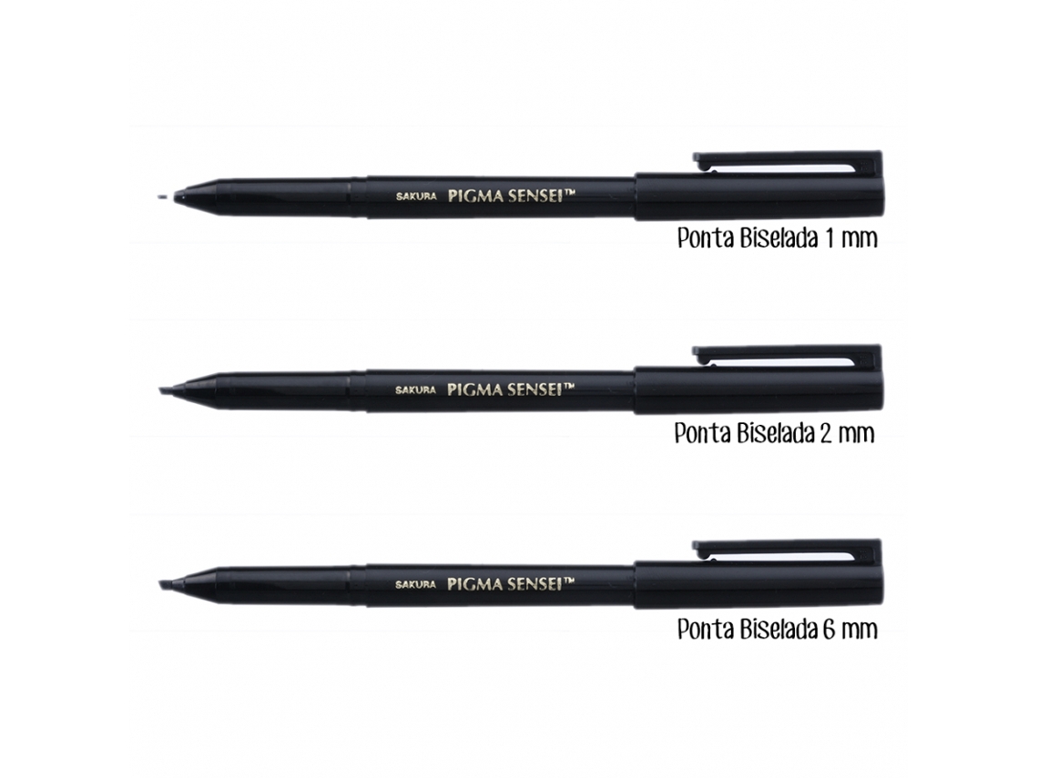 Pigma Sensei Ponta Biselada 1,0Mm Preto