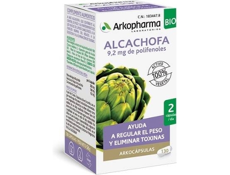 Suplemento Alimentar ARKOPHARMA Arkocápsulas Artichoke Bio (130 cápsulas)