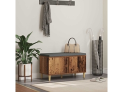 Vidaxl Banco De Hall Com Almofada Madeira Antiga 80 X 38 X 46 Cm