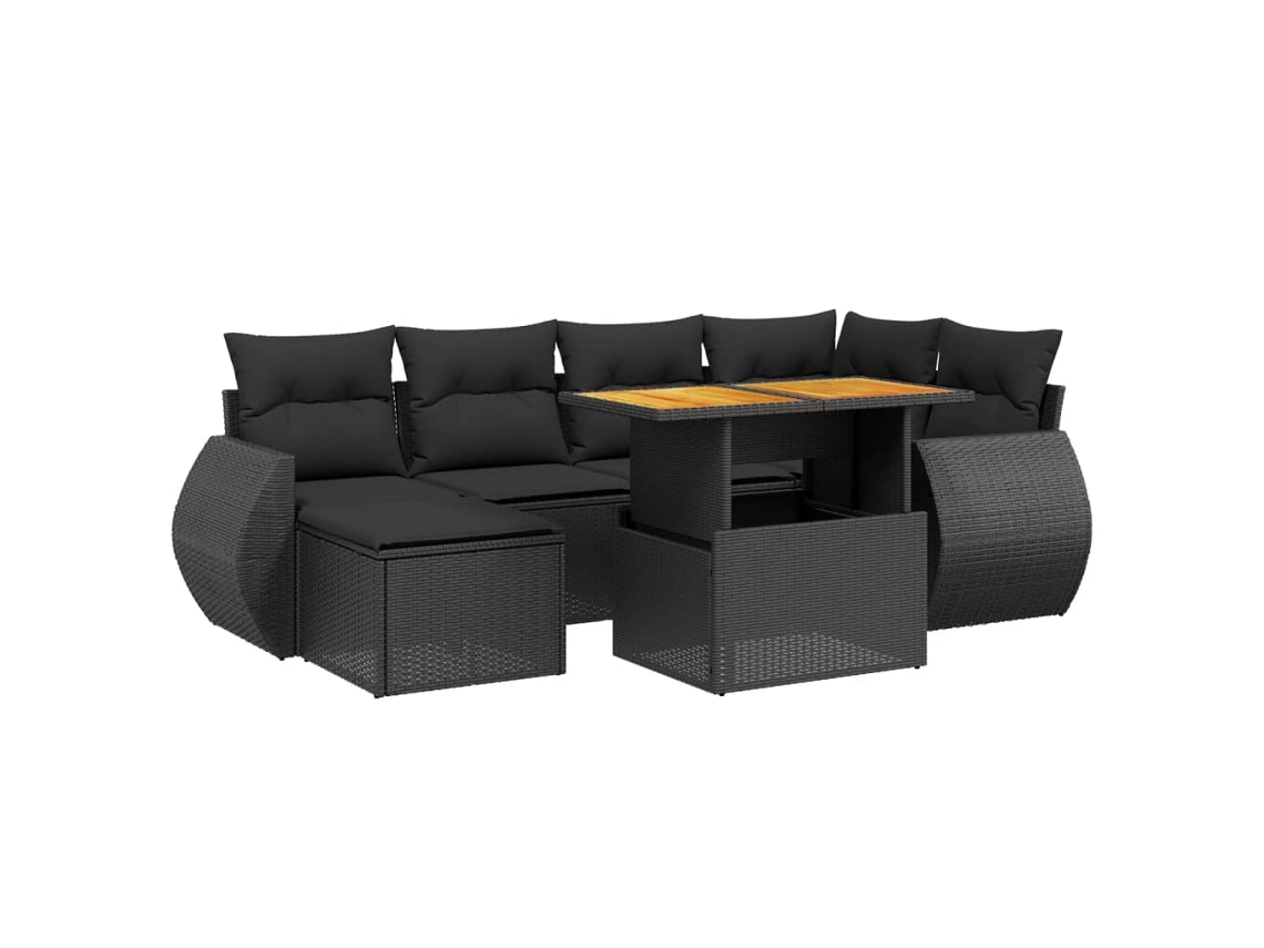Garden Sofa Set, Garden Sofa Sets Vidaxl Preto Rattan / Vime (n/a)