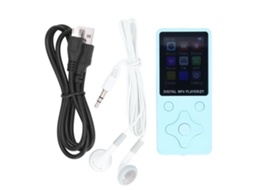 Reprodutor mp3 mp4 64gb com fones de ouvido tela 1.8 polegadas bluetooth 5.0 hifi azul | S/MARCA