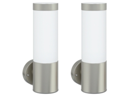Conjunto 2 Iluminação Externa Vidaxl Prateado Aço Inoxidável (12 X 8,5 X 27 Cm)