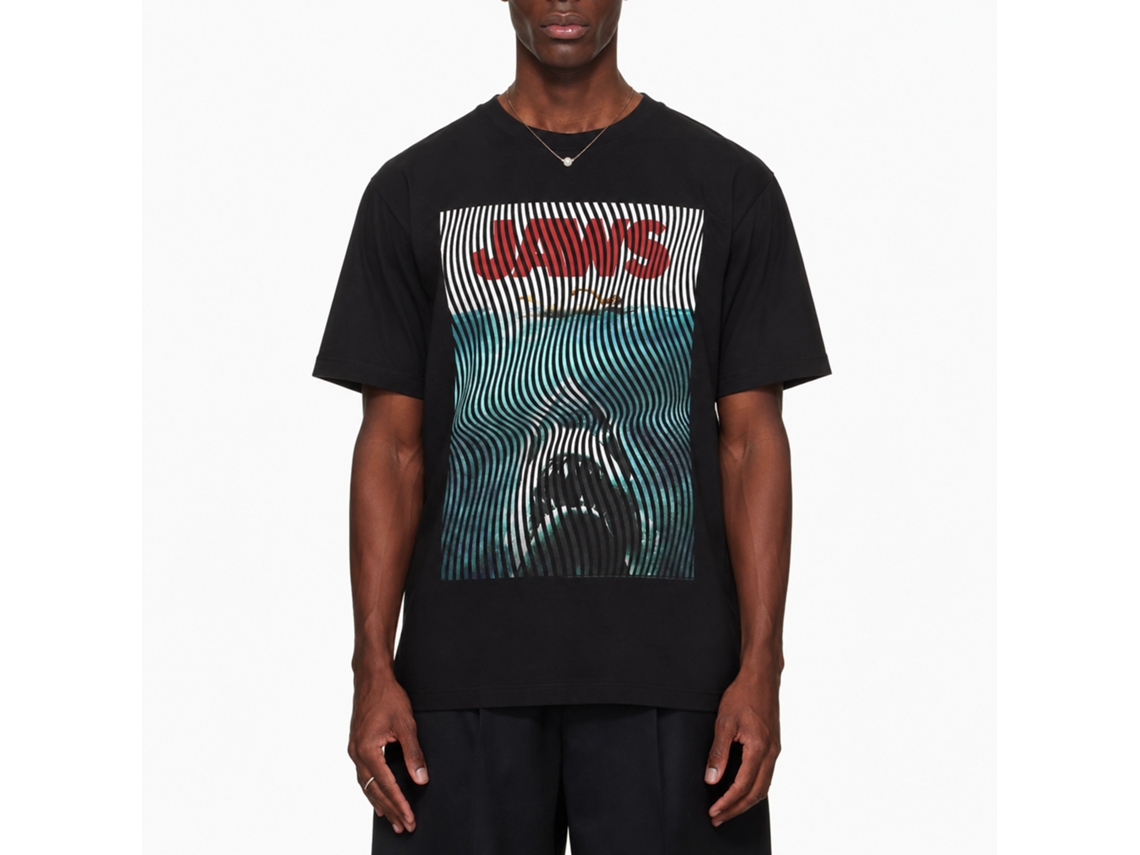 Rockinstone Jaws Movie Wiggly Black Adult T-shirt Size:l