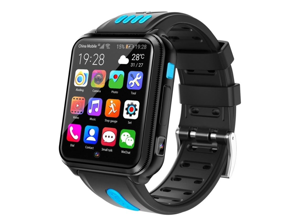 Smartwatch Com Tela Totalmente Laminada De 1,54 Polegadas, Câmera Dupla, 3 Gb 32 Gb Mdug (preto E Azul)