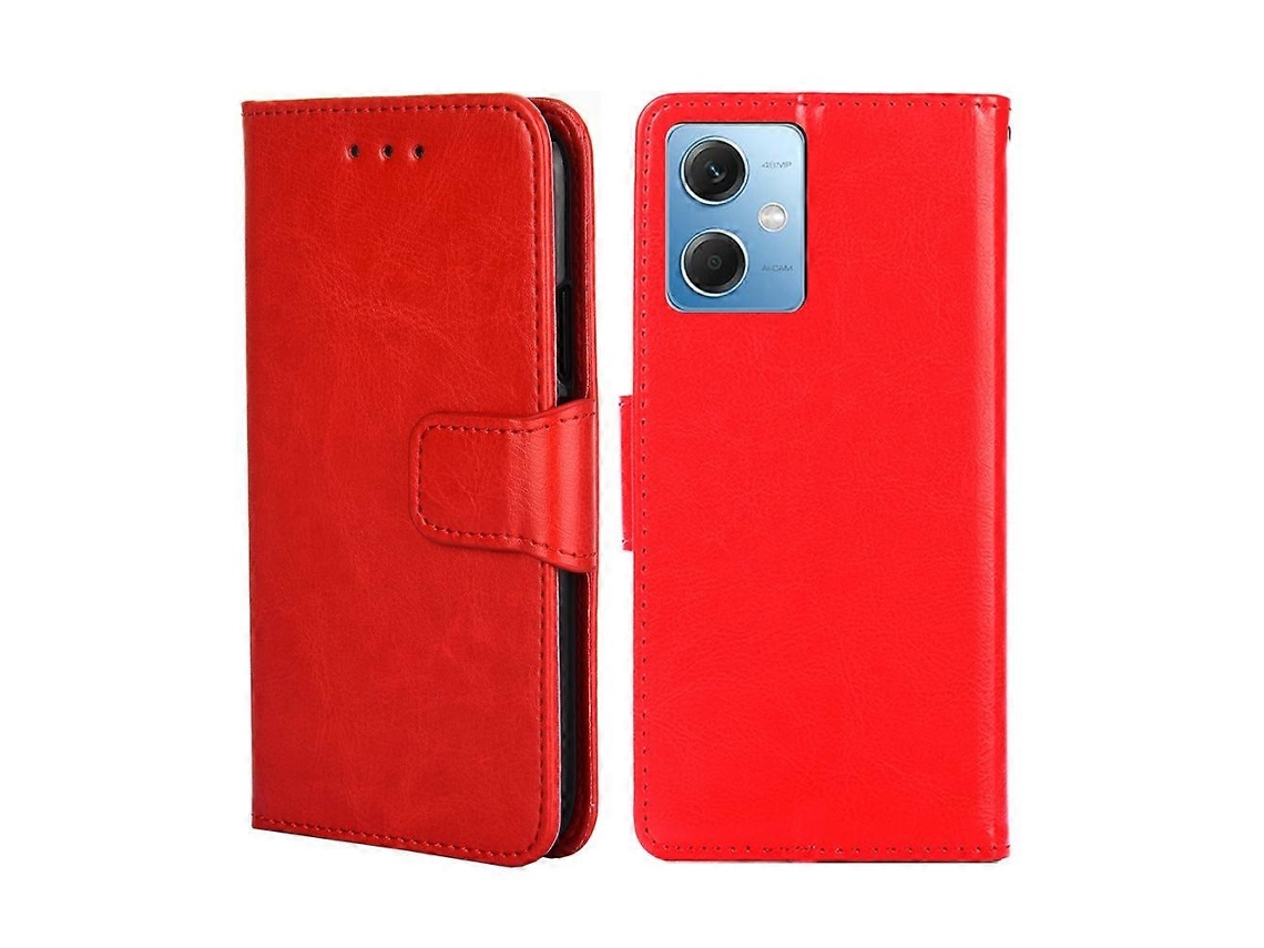 Capa De Couro Com Textura De Cristal Chinesa E Abertura Horizontal Para Xiaomi Redmi Note 12