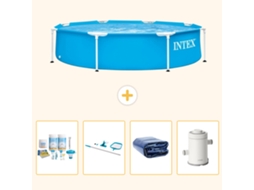 Intex Piscina Com Estrutura Redonda - 244x51 Cm - 5-peças S93