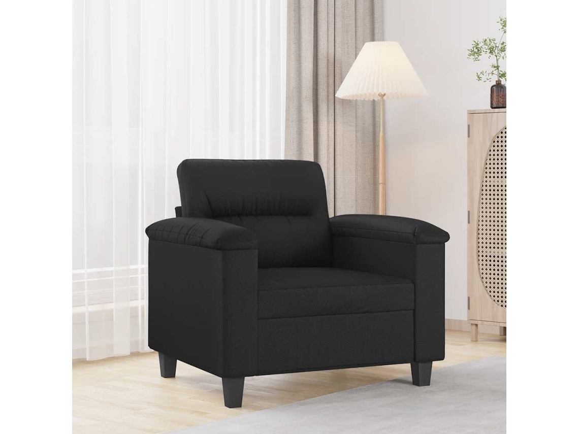 Vidaxl Poltrona Couro Artificial 60 Cm Preto