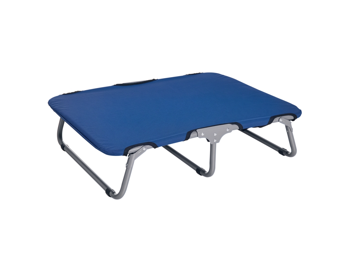 Cama Dobrável P/ Cães Pequeno Porte, Interna E Externa. Cama Elevada. Aço E Tecido Oxford. 71x58x20cm. Azul.