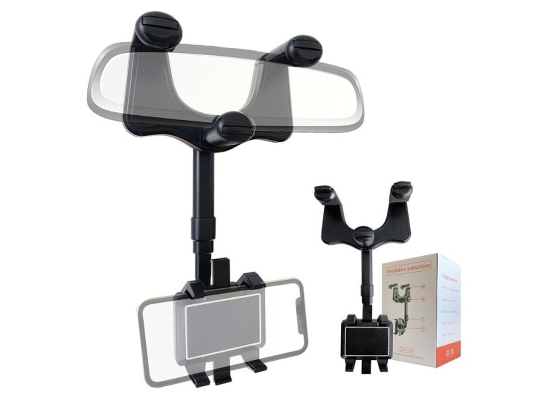 Suporte Universal Giratório E Retrátil Para Celular No Carro, Compatível Com Espelho Retrovisor, Gravação De Vídeo E Gps.