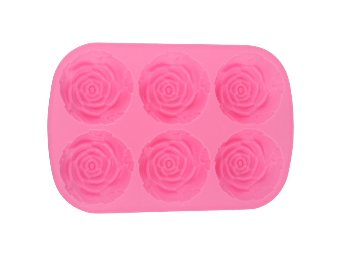 Mold Para Pudim De Chocolate Formato Rosa Coração 6 Cavidades