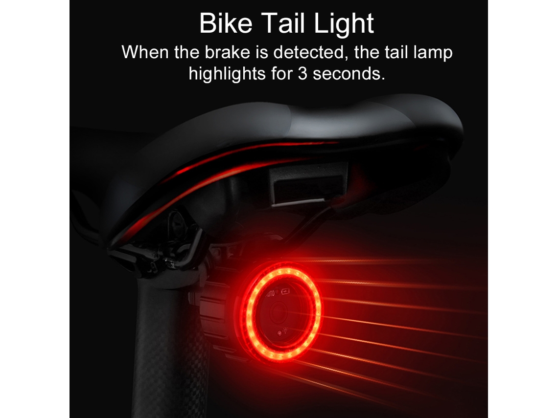 Lanterna Traseira De Bicicleta Usb Recarregável Com Detecção De Freio Alta Visibilidade Multifuncional Para Bicicleta De Estrada
