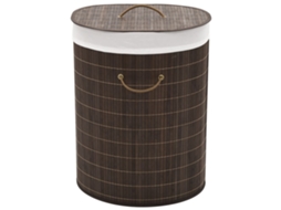 Vidaxl Cesto Oval Para Roupa Suja Bambu Castanho Escuro