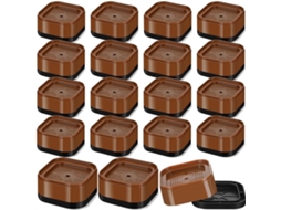 Elevadores De Cama Ajustáveis Para Móveis, 16 Peças, Plástico Marrom E Preto, 3, 5cm 1, 38 Polegadas, Empilháveis