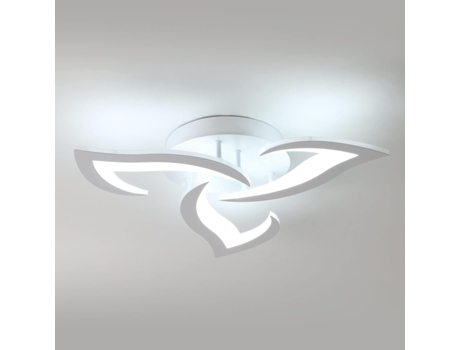 Modern Acrylic Leaf Shaped 36w Led Ceiling Light With 3 Petal Shaped Lamps, 6500k Cool White, Suitable For Bedroom, Living Room. Beijiyi