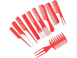 Conjunto De 20 Pentes De Cabelo Femininos Em Plástico Vermelho, Confortáveis.