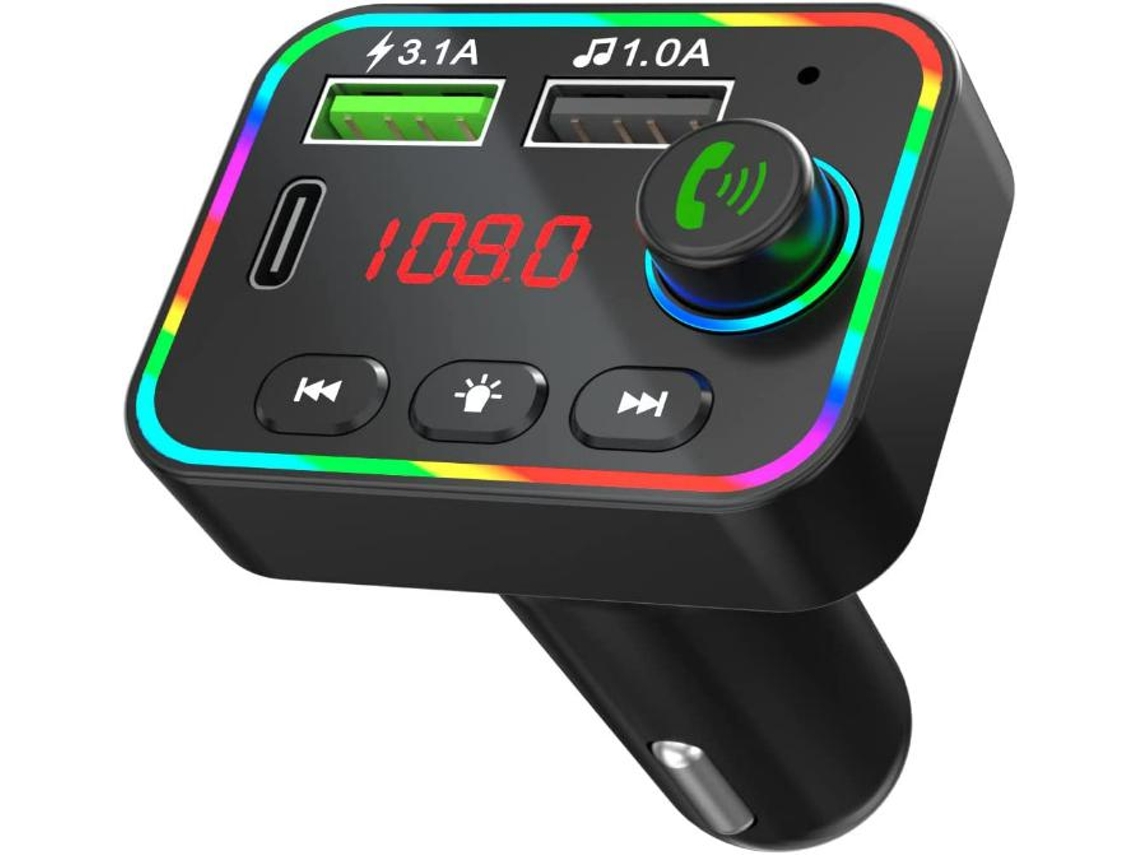 Transmissor Fm Bluetooth Yizhood F4 Pd38w Qc3.0 Bass Preto