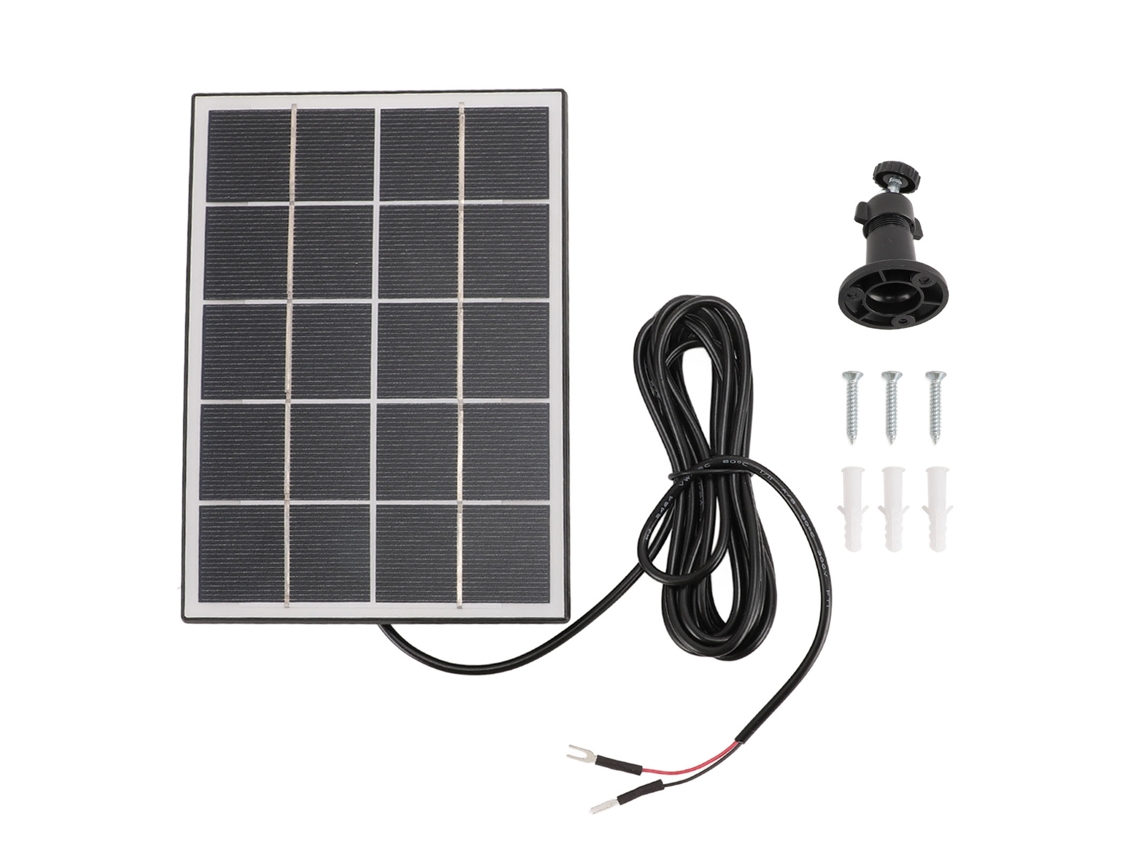 Panel Solar Para Cámara De Seguridad Y Timbre De Vídeo 3w 5v Monocristalino Montaje En Pared Negro