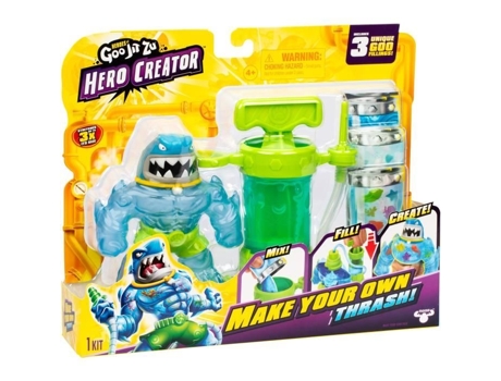 Figurine Criador De Heróis Thrash 11cm Heroes Of Goo Jit Zu Kit De Criação De Textura Personalizada