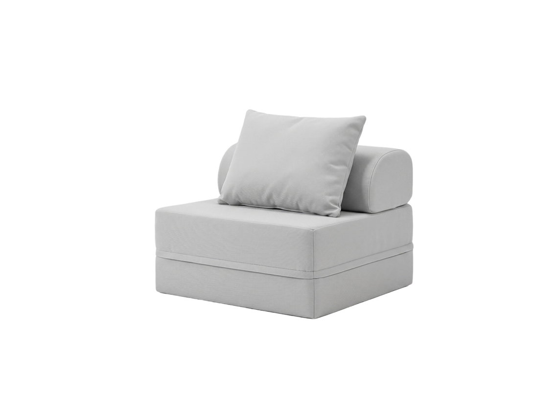 Sofá Modular 1 Lugar Convertível Liso Cinza Gelo SKOFFA