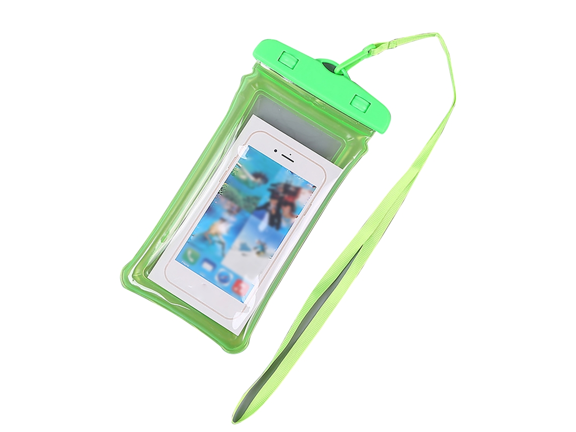 Bolsa Inflável Protetora para Celular Impermeável com Tela Tática para Natação Mergulho Parques Aquáticos Ate 7.2 Polegadas
